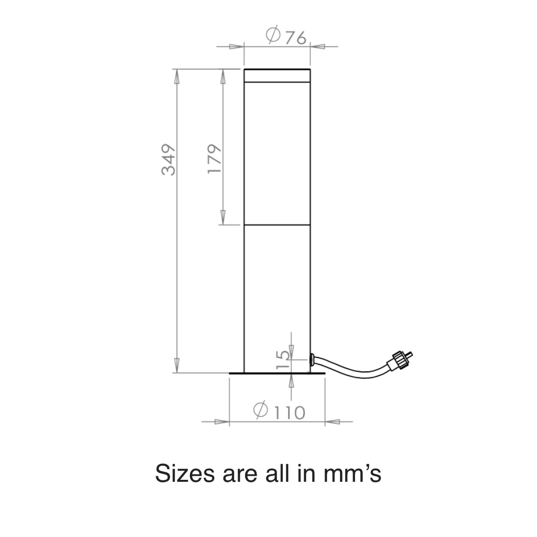 ellumière™ BOLLARD LIGHT- S/S | 3W 0.5M CABLE S/S SPIKE & BASE - Image 4